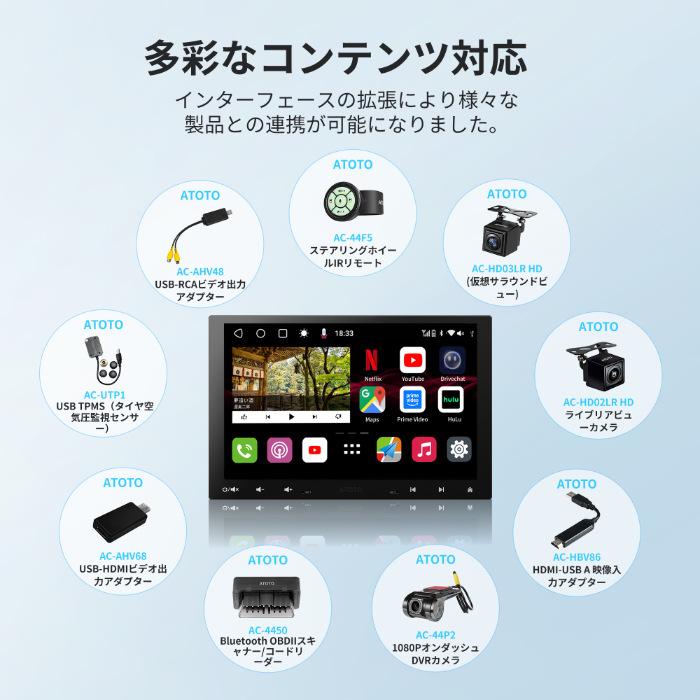 ATOTO ディスプレイオーディオ S8G1104MX-A 10.1インチ 4G+32G 1DIN