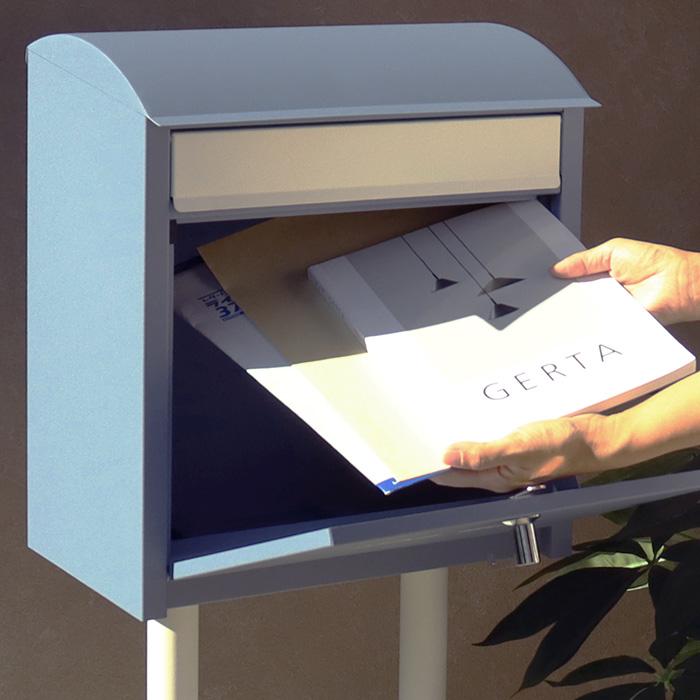 MOJYU　スタンドポスト(Olga(オルガ)) ラベンダーブルー　SDM002 郵便ポスト スタンドポスト Olga オルガ SDM-002 ラベンダーブルー