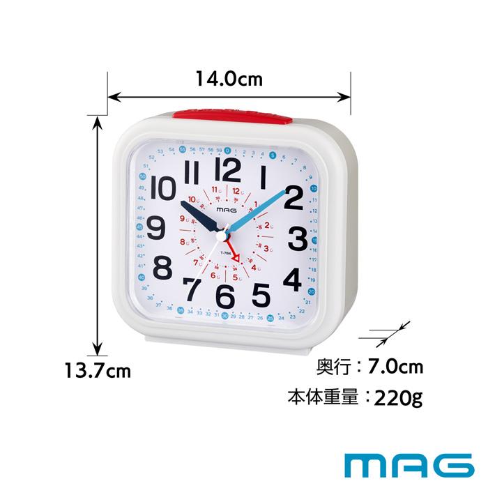 ノア精密 MAG マグ 知育 目覚まし時計 おきてよ〜める T-784WH-Z
