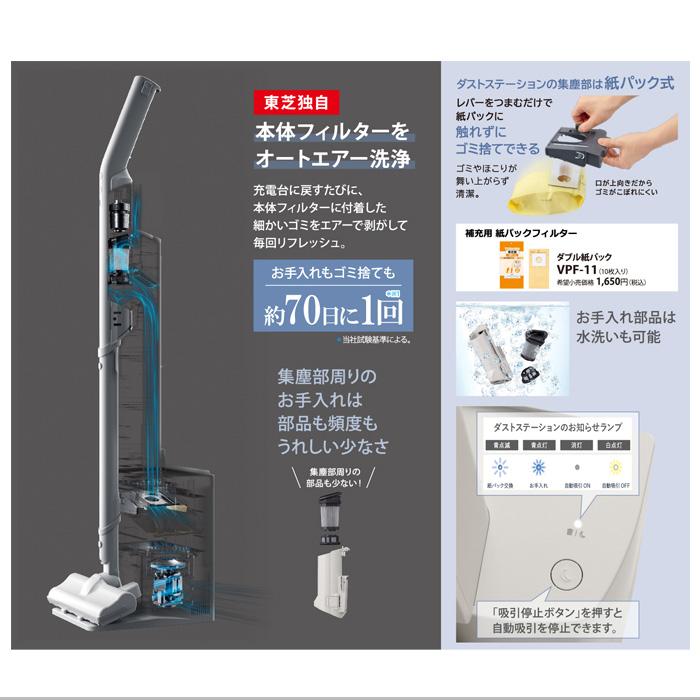 TOSHIBA コードレス掃除機VC-SL130DS-C TOSHIBA（東芝） 掃除機 サイクロン式 ダストステーション搭載