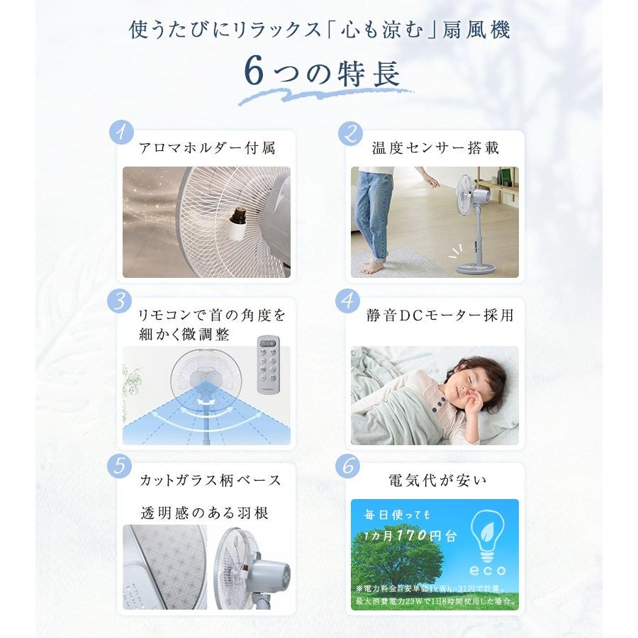ユアサプライムス 扇風機 DCモーター Aroma Fresh リビングファン YT