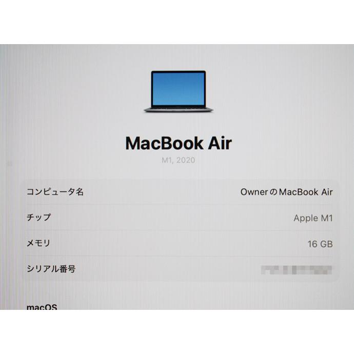 MacBook Air Apple Macbook 13-inch 2020 M1 MGN63J/AのCTOモデル 