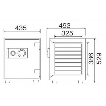 ダイヤセーフ　家庭用耐火金庫　ダイヤルロック(ダイヤルタイプ)　D52-8