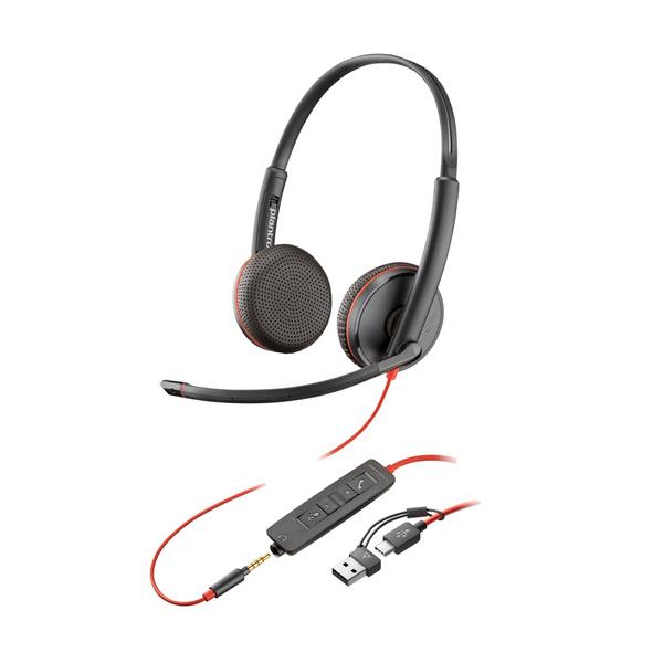 バリヤードex HP80 2枚セット HP 8X229AA Poly Blackwire 3225 USB-C+USB-A 変換アダプタ付 両耳