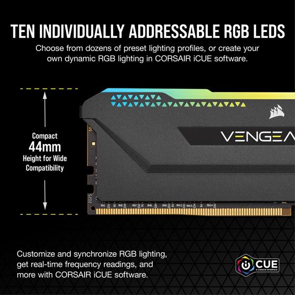 コルセア(メモリ) CMH32GX4M2Z3600C18 DDR4 3600MHz 16GBx2 DIMM 18-22-22-42 XMP 2.0 VENGEANCE RGB PRO SL Black for AMD Ryzen｜pc-express｜03