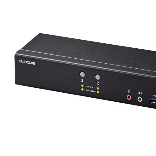 ELECOM KVM-NDUS2 パソコン切替器(KVM)/ DisplayPort/ 2ポートの画像