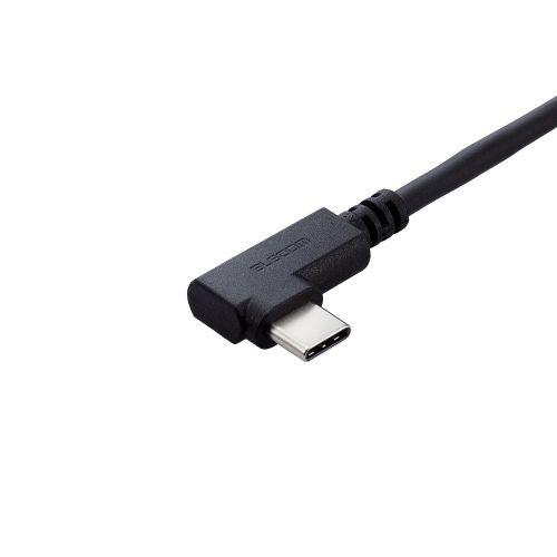 ELECOM U2C-CCLY10NBK USB2.0ケーブル/ C-Cタイプ/ 認証品/ USB Power Delivery対応/ L字コネクタ/ やわらか/ 1.0m/ ブラ…｜pc-express｜03