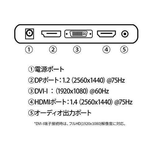 JAPANNEXT JN-IPS2380FLWQHD-N 液晶ディスプレイ 23.8型/ 2560×1440/ DP、HDMI、DVI×1/ ブラック/ スピーカー無/ 2年保証_1