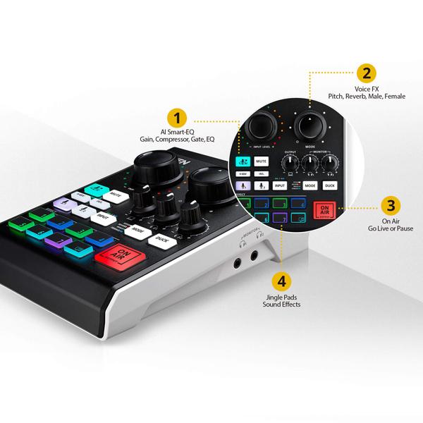 ATEN UC8000 ポッドキャスト用AIオーディオミキサー MicLIVE : PC&家電