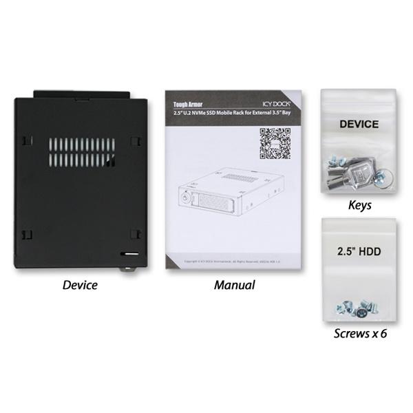 ICY DOCK MB601VK-B ICYDOCK　2.5インチ U.2 NVMe SSD搭載用 リムーバブルケース　PCIe 4.0対応　3.5インチベイサイズ_13