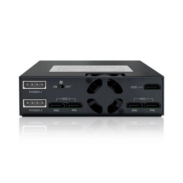 ICY DOCK MB994IKO-3SB ICYDOCK　2x 2.5インチSAS/ SATA HDD / SSD + Slim ODD搭載用リムーバブルケース　5.25インチベ…_3