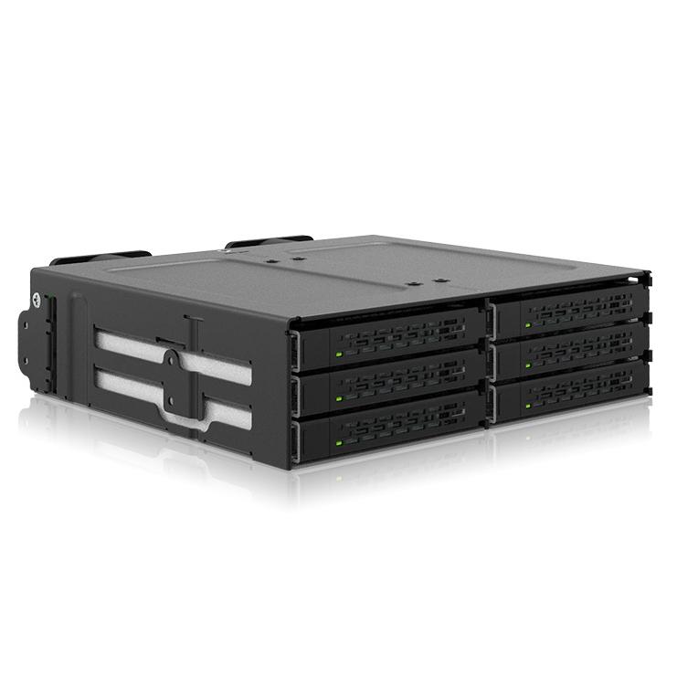 ICY DOCK MB118VP-B 6 x 2.5インチ U.2/ U.3 NVMe SSD(7mm)搭載用リムーバブルケース PCIe 4.0対応 5.25インチベイサイズ_3