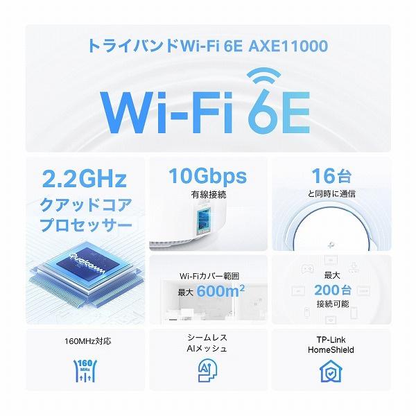 TP-LINK Deco XE200(2-pack)(JP) AXE11000 トライバンドメッシュWi-Fi 6Eシステム（2pack）｜pc-express｜03