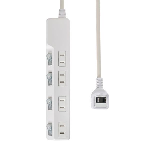 ELPA WLK-42S(W) 耐雷スイッチ付タップ : PC&家電CaravanYU ELPA WLK-42S(W) 耐雷スイッチ付タップ : PC&家電CaravanYU