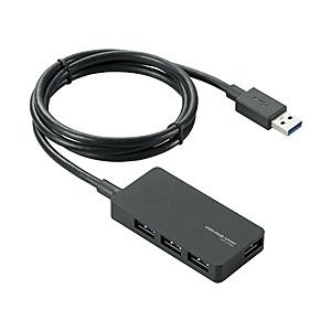 ELECOM U3H-A408SBK USB3.0ハブ/ ACアダプタ付/ セルフパワー/ 4ポート/ ブラック｜pc-express