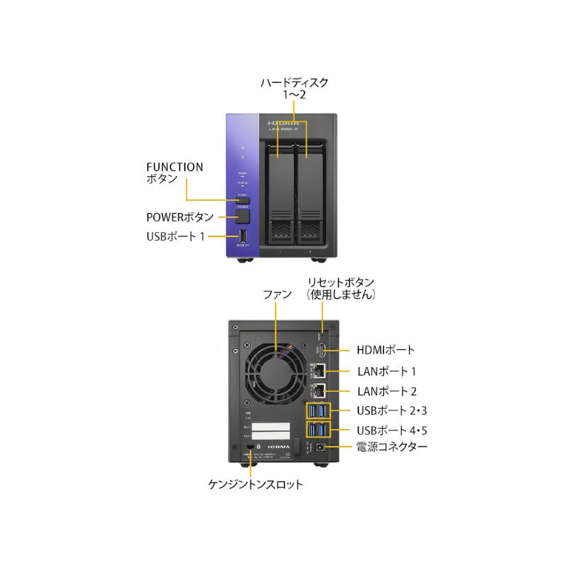 IODATA HDL2-Z25WATB08 Windows Server IoT 2025 for Storage Workgroup 2ドライブ法人向けNAS 8TB_2