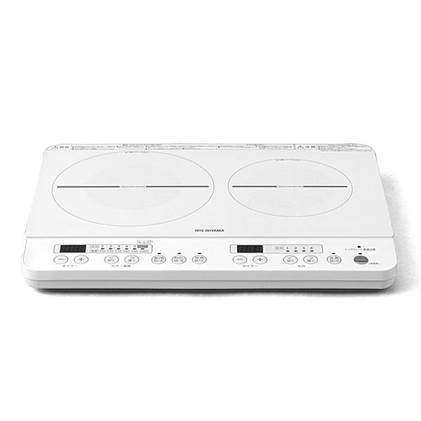 IHコンロ 2口 1400W IHK-W12S-W ホワイト 2019