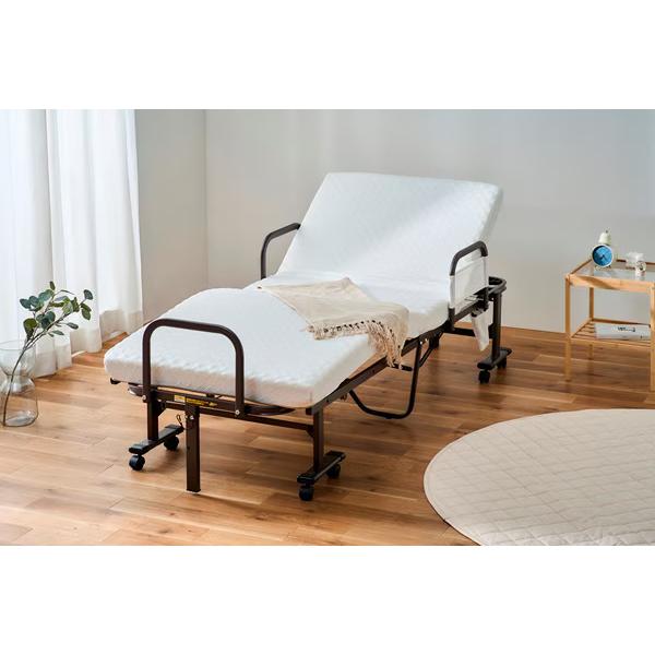 新品・送料無料】折りたたみ電動ベッド高床タイプ〈ブラック