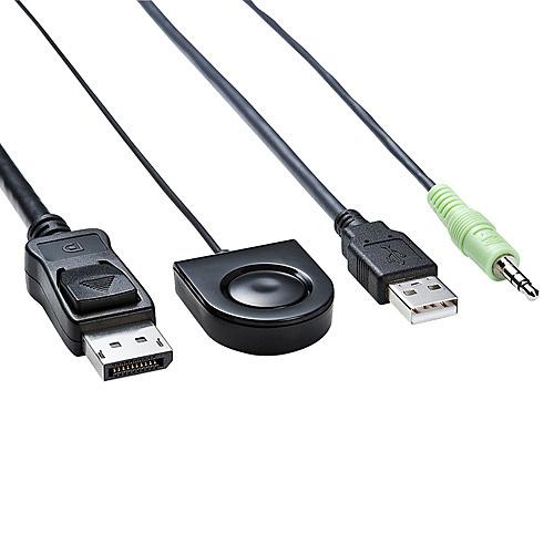サンワサプライ 【スクエア】 SW-KVM2WDPU DisplayPort対応手元スイッチ付きパソコン自動切替器（2：1）