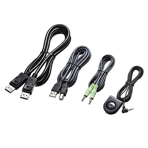 サンワサプライ 【スクエア】 SW-KVM2WDPU DisplayPort対応手元スイッチ付きパソコン自動切替器（2：1）