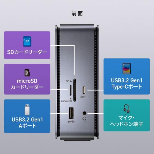 サンワサプライ USB-CVDK12 USB Type-Cドッキングステーション（HDMI×2画面出力対応）｜pc-express｜03
