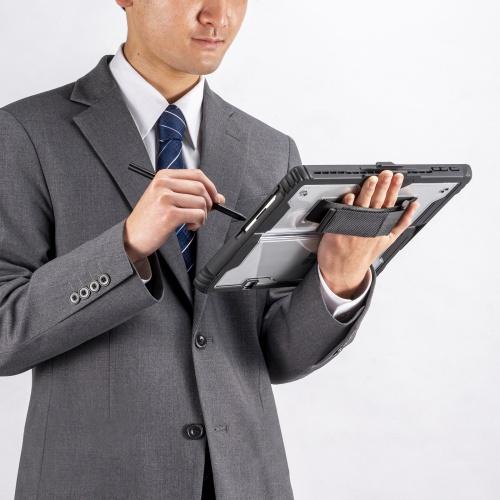 サンワサプライ PDA-SF10BK Surface Pro 9用耐衝撃ケース（ハンドベルト・ペンホルダー付き）｜pc-express｜05