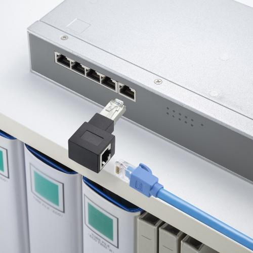 サンワサプライ ADT-RJ6A-LR RJ-45L型変換アダプタ（右出し、カテゴリ6A STP）｜pc-express｜06