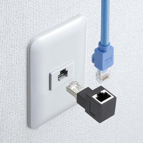 サンワサプライ ADT-RJ6A-LU RJ-45L型変換アダプタ（上出し、カテゴリ6A STP）｜pc-express｜06