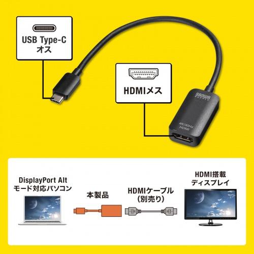 サンワサプライ AD-ALCHD02 USB Type-C - HDMI変換アダプタ（4K/ 30Hz）｜pc-express｜03
