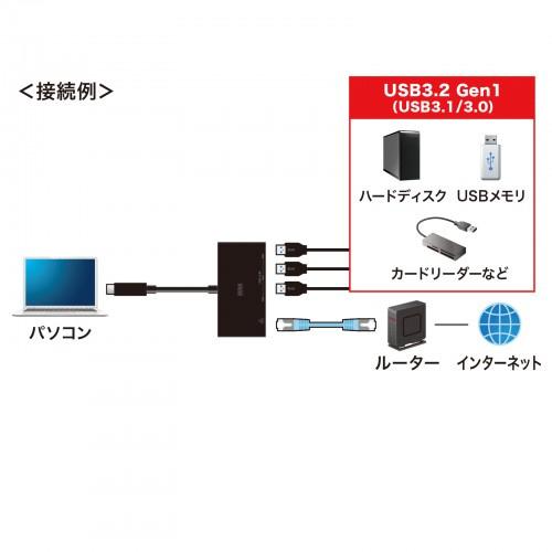 サンワサプライ USB-3TCH19RBKN USB Type-Cハブ付き ギガビットLANアダプタ｜pc-express｜04