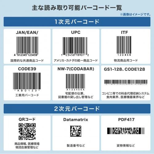 サンワサプライ BCR-2D12 2次元バーコードリーダー（照合機能搭載）の画像