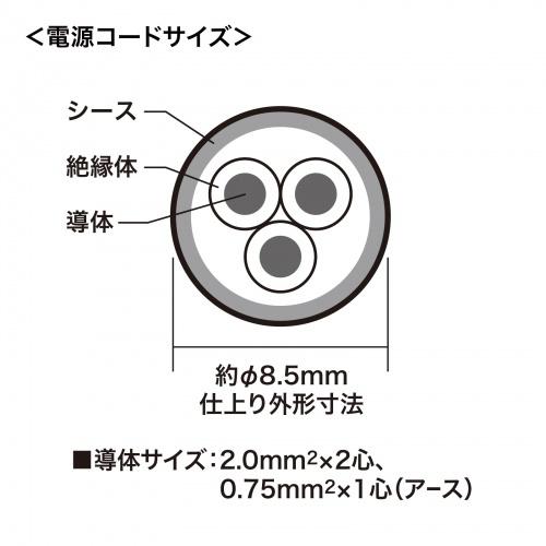 サンワサプライ TAP-KS6N-5 工事物件タップ（3P・6個口・5m）｜pc-express｜14