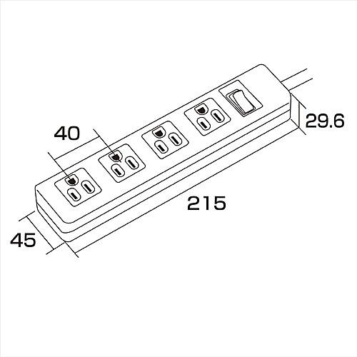 サンワサプライ TAP-N3425SWN 電源タップ（3P・4個口・2.5m）｜pc-express｜02