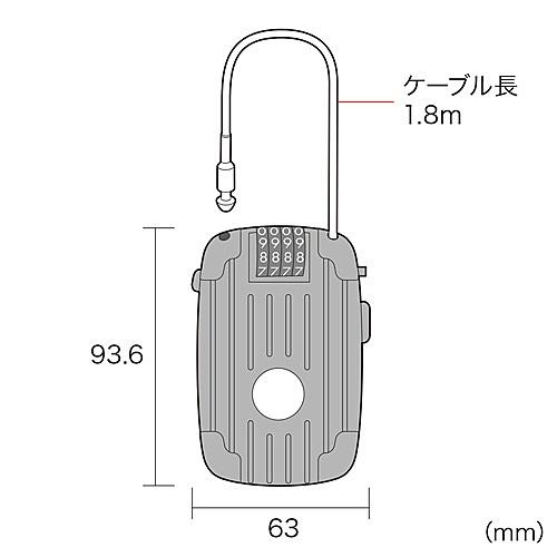 サンワサプライ SLE-11LN eセキュリティ（ワイヤーリール式ダイヤル錠）｜pc-express｜06