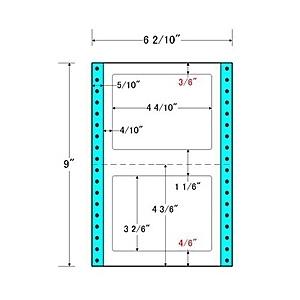 東洋印刷 MT6P タックフォームラベル 6 2/ 10インチ×9インチ 2面付(1ケース1000折)