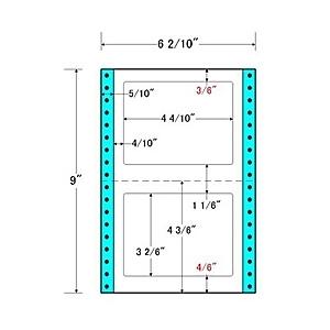  東洋印刷 MT6P タックフォームラベル  10インチ×9インチ 2面付(1ケース1000折)…