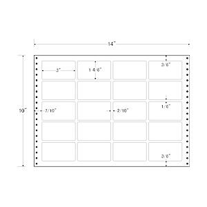 東洋印刷 L14S タックフォームラベル 14インチ×10インチ 20面付(1ケース500折)