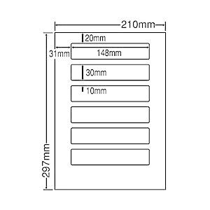 東洋印刷 LDW6PB シートカットラベル A4版 6面付(1ケース500シート)