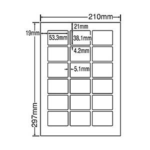 東洋印刷 LDW18PC シートカットラベル A4版 18面付(1ケース500シート)