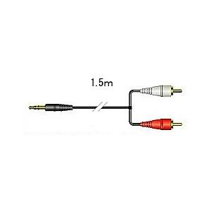 JVCケンウッド CN-MP150-B DAP用接続コードステレオミニプラグ-ピンプラグ×2（1.5m）ブラック｜pc-express