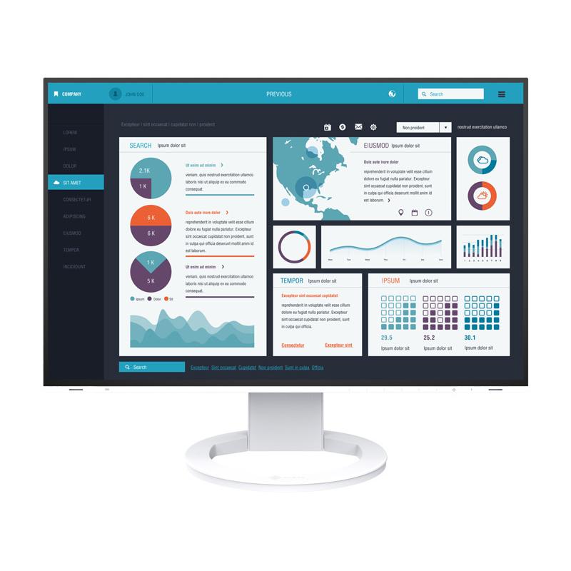 EIZO EV2495-WT 液晶見せびらかす 24.1型/ 1920×1200/ HDMI、DisplayPort、USB Type-C/ 白いこと/ 金棒引き：あり