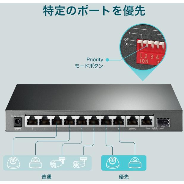 TP-LINK TL-SG1210MP(UN) 10ポート ギガビットデスクトップスイッチ