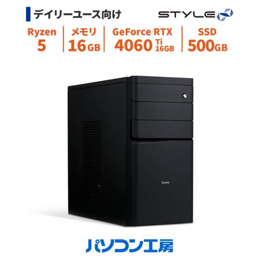 デスクトップパソコン 新品 Ryzen 5 5600X/RTX 4060 Ti/16GB/500GB SSD 