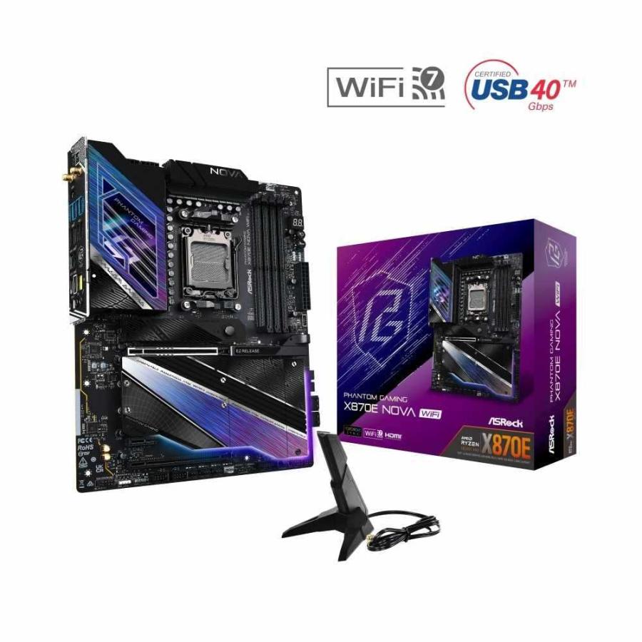ASRock X870E Nova WiFi AMD X870Eチップセット搭載 ATXマザーボード 