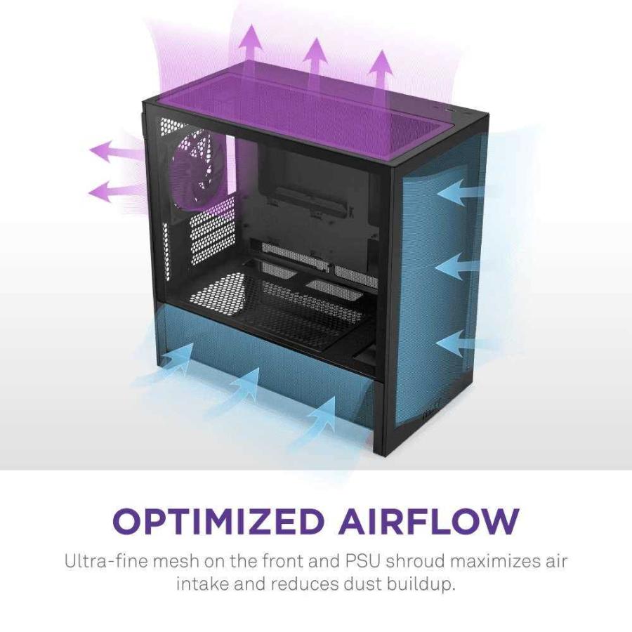 NZXT H3 Flow (2025) Black 高エアフローMicroATXケース「H3 Flow