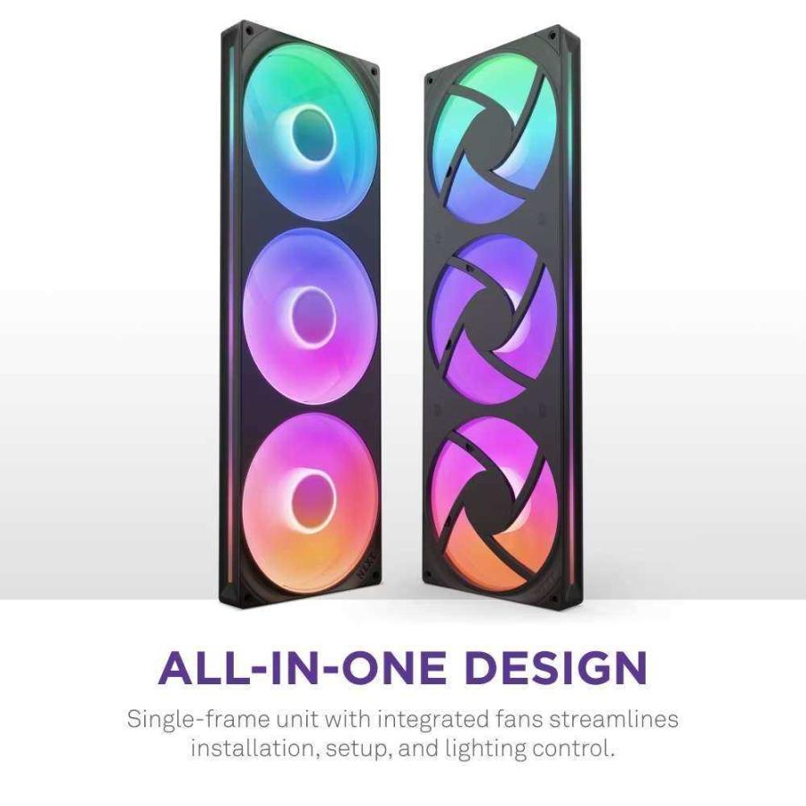 NZXT F420 RGB Core Black シングルフレームユニットにファン3基を統合
