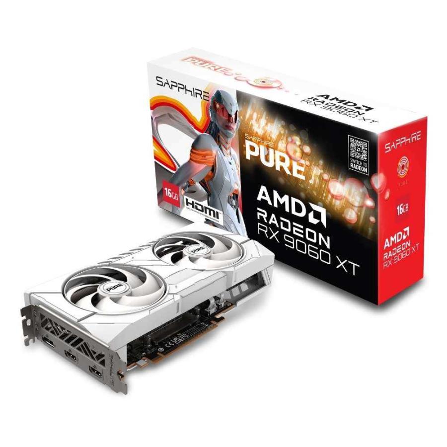 Sapphire PURE AMD Radeon RX 9060 XT GPU 16GB GDDR6メモリ搭載