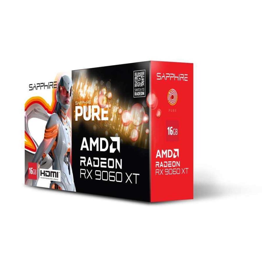 Sapphire PURE AMD Radeon RX 9060 XT GPU 16GB GDDR6メモリ搭載