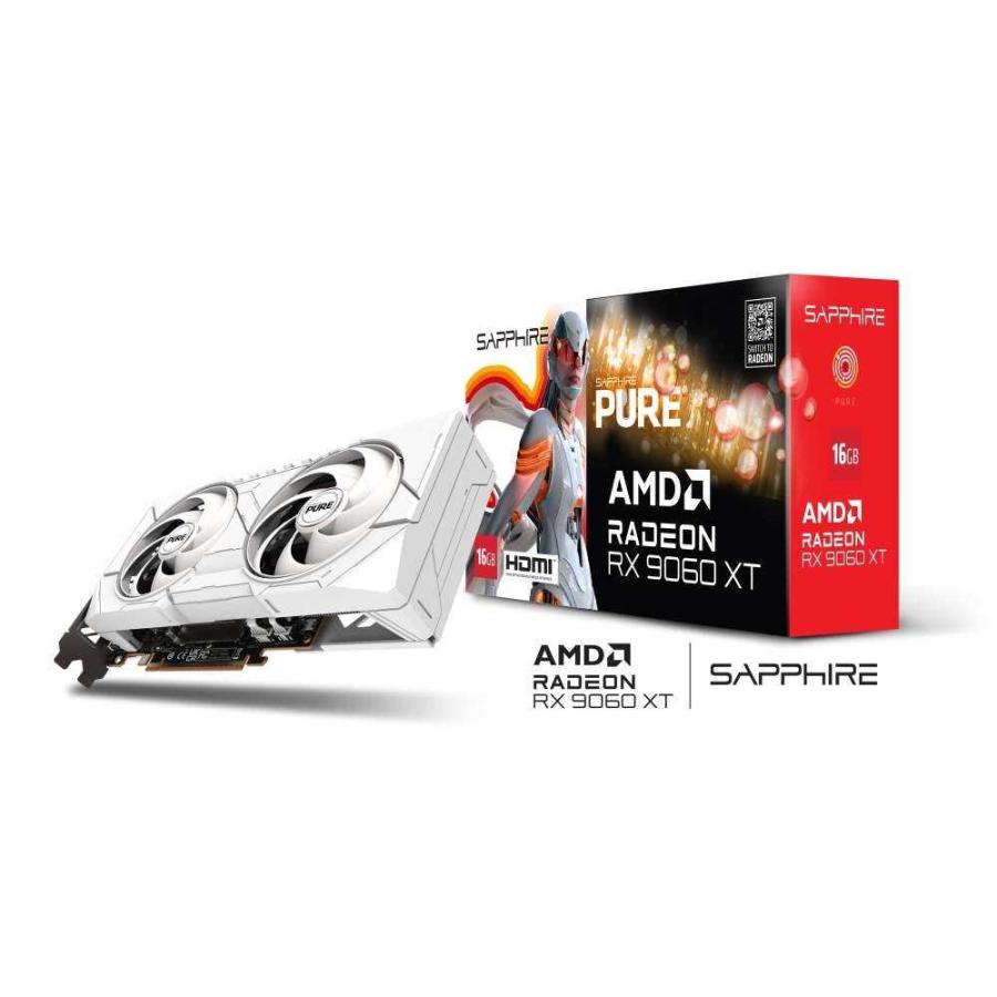 Sapphire PURE AMD Radeon RX 9060 XT GPU 16GB GDDR6メモリ搭載