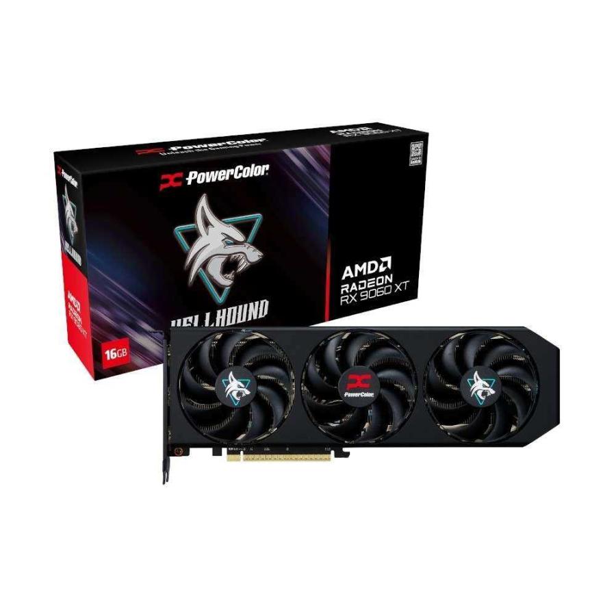 ほぼ新品 PowerColor Hellhound RX9060 XT 16GB PowerColor Hellhound AMD Radeon RX 9060 XT 16GB GDDR6 「Hellhound